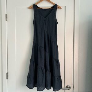 CP Shades 100% linen midi dress blue small